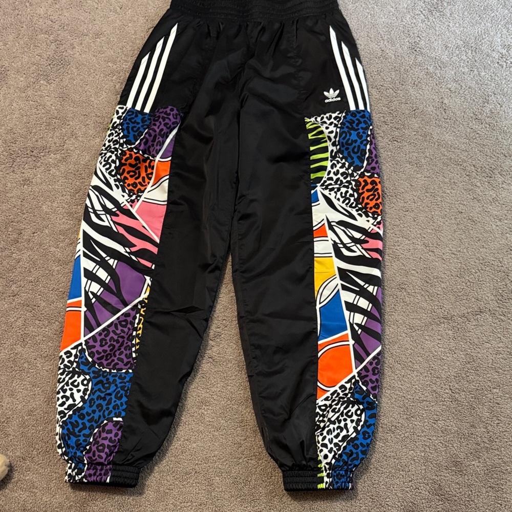Adidas Black Multicolor Graphic Joggers